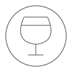 Glass of wine line icon.