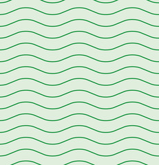 Wavy line green seamless pattern