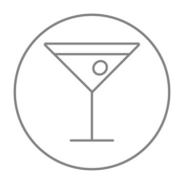 Cocktail glass line icon.