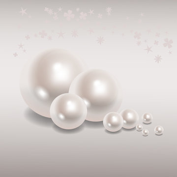 Pearls on a gray background