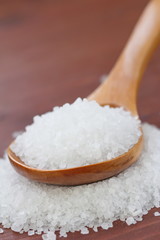  Salt in wooden spoon