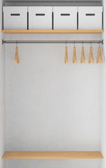 Wardrobe with Boxes and clothes-hangers