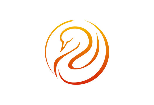 Swan Circle Logo Vector