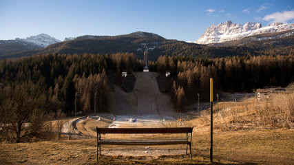 abandoned ski jump in Cortina d'Ampezzo, Italy 