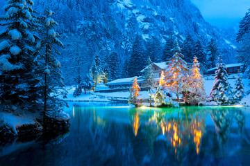 Blausee im Winter, Schweiz