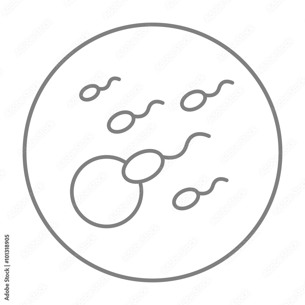 Sticker fertilization line icon.