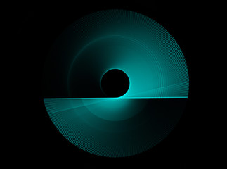 Blue abstract fractal shape with black background - 101319347