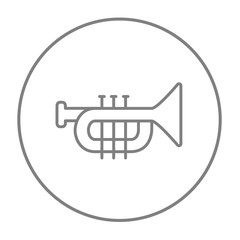 Trumpet line icon.