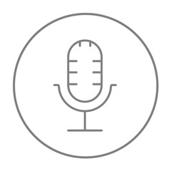 Retro microphone line icon.