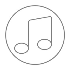 Music note line icon.