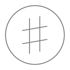 Hashtag symbol line icon.