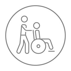 Fototapeta premium Nursing care line icon.