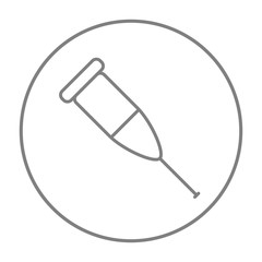 Crutch line icon.