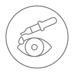 Pipette and eye line icon.