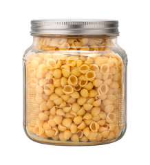 Shell Macaroni Pasta in a Glass Jar