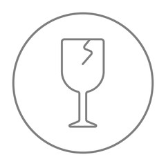 Cracked glass line icon.