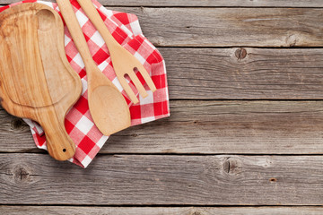 Fototapeta na wymiar Cooking utensils on wooden table