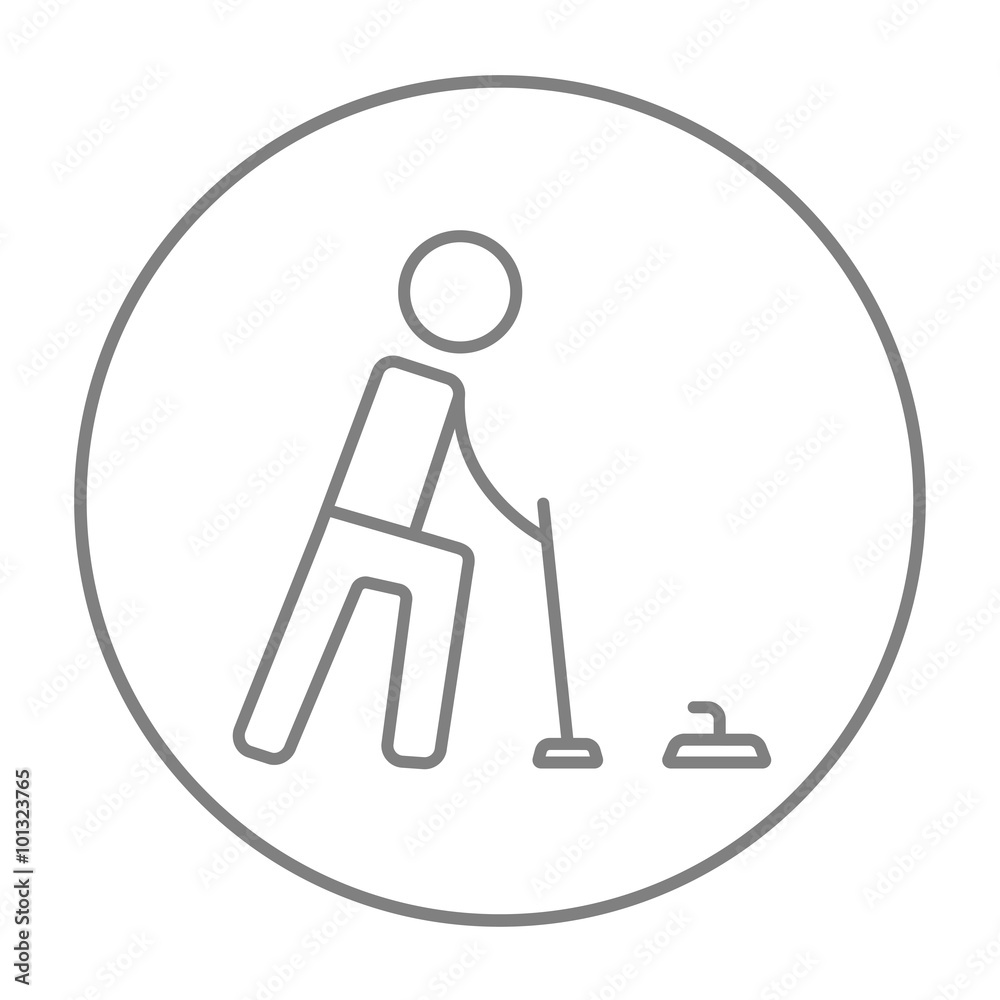 Poster curling line icon.