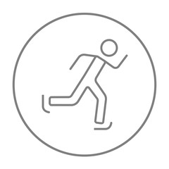 Speed skating line icon.