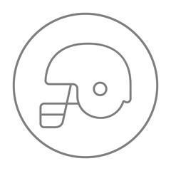 Hockey helmet line icon.