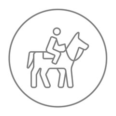 Horse riding line icon.