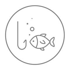 Fish with hook line icon.