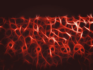 Skulls and bones, large abstract painting