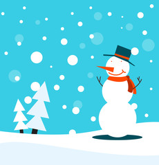 Snowman christmas poster or card
