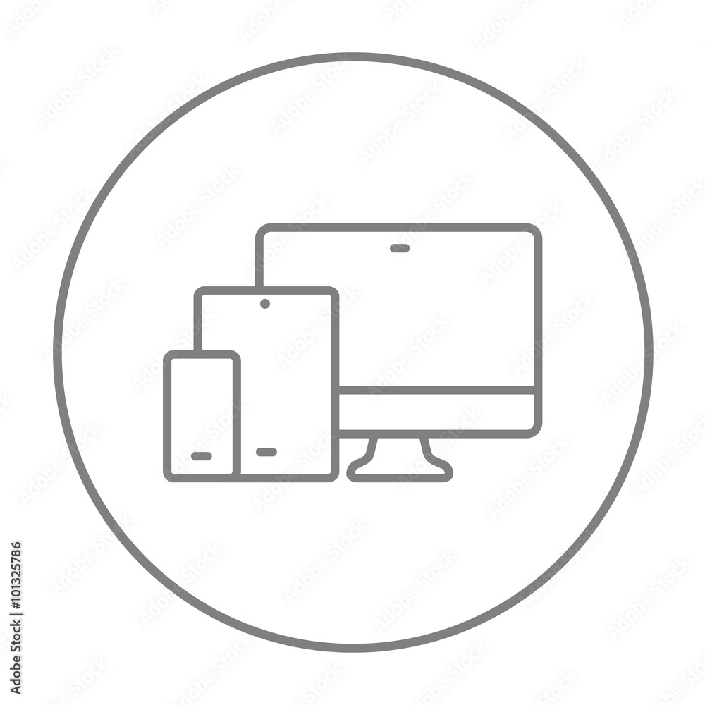 Wall mural responsive web design line icon.