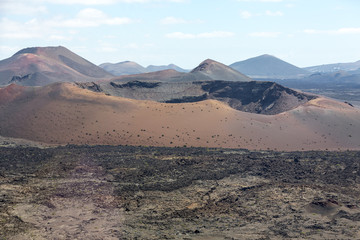 Fototapeta na wymiar Timanfaya National Park in Lanzarote, Canary Islands, Spain