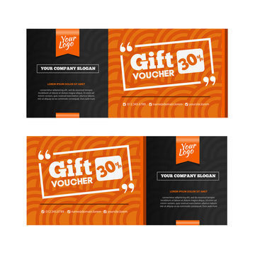 Two coupon voucher design. Gift voucher template 