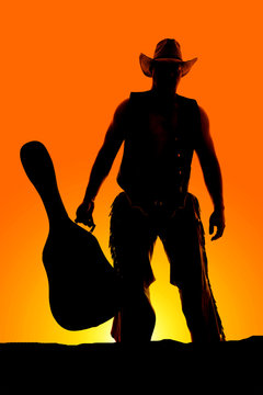 silhouette of man with guitar front