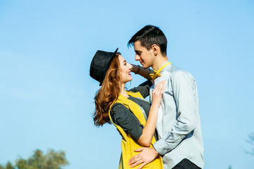 Young couple in love outdoor