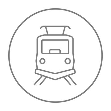 Front view of train line icon.