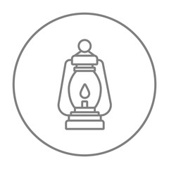 Camping lantern line icon.