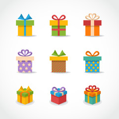  Gift box colorful icons