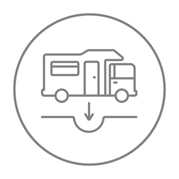 Motorhome and sump line icon.