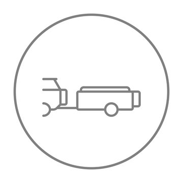 Car with trailer line icon.