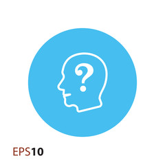 Question in mind icon for web and mobile