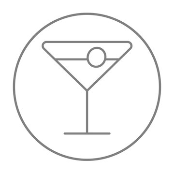 Cocktail glass line icon.