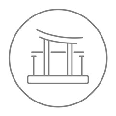 Torii gate line icon.