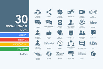 Set of social network icons