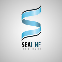 s logo, spa and resort logo, spa logo, sea design logo, logo for hotel, s letter, sea logo
