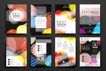 Set of brochure, poster design templates in abstract background style