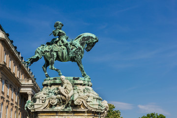 Statue of Prince Eugene of Savoy in Budapest Hungary