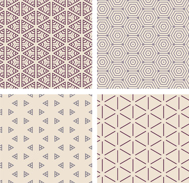 Set Of Seamless Geometric Patern. 