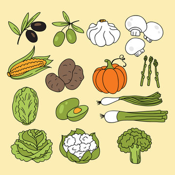 Vector illustration - set of vegetables icons