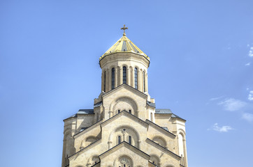 Fototapeta na wymiar Holy Trinity Cathedral (Tsminda Sameba). Tbilisi, Georgia
