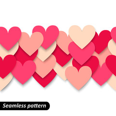Colorful hearts seamless border