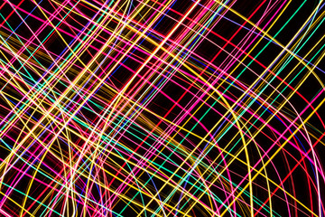 Modern art. Long exposure neon lights texture.